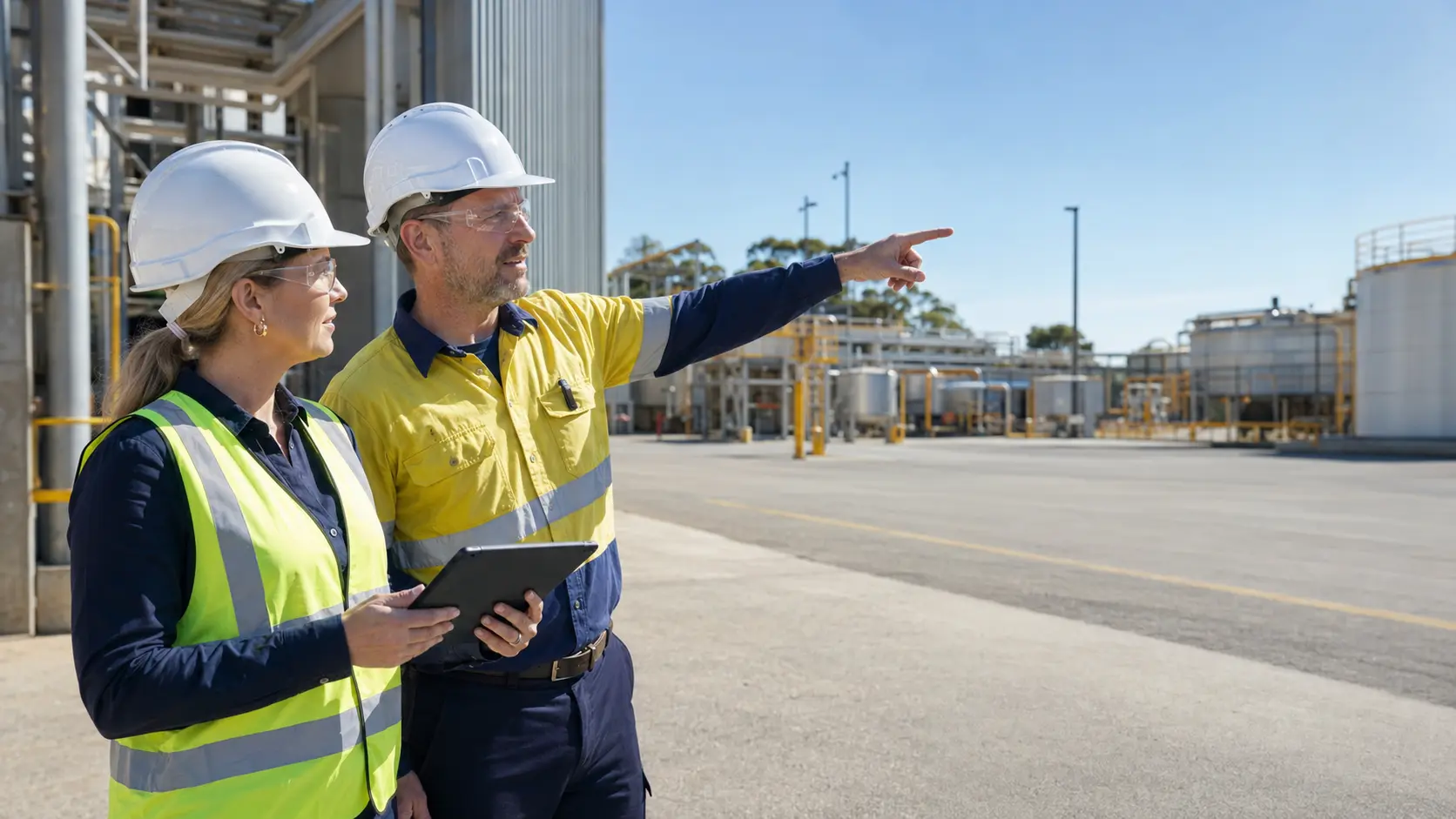 Operations manager discussing workforce requirements with a recruitment consultant.