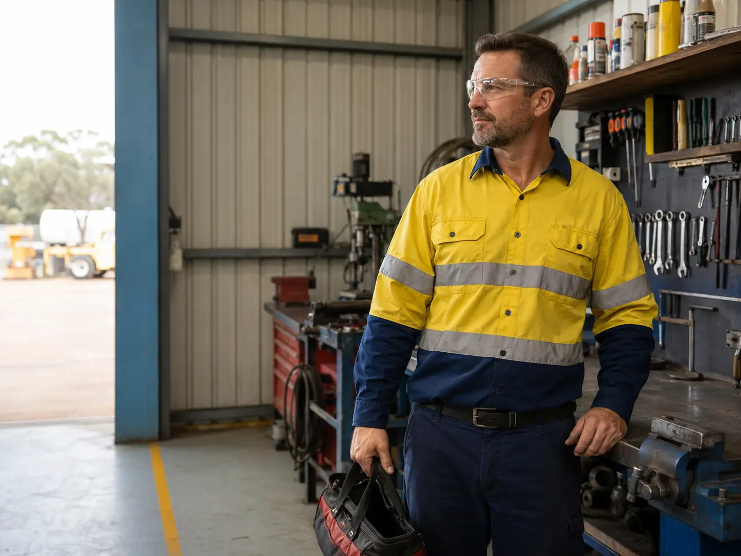 Experienced tradesperson in a Western Australian industrial workplace.